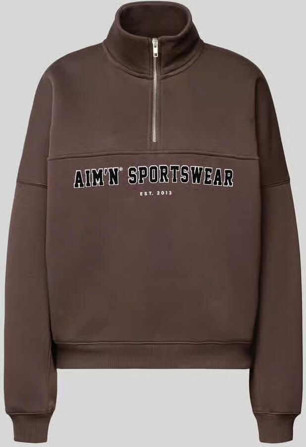 AIM'N Dames Truien & Vesten Varsity Sweat Half Zip Bruin - Foto 6