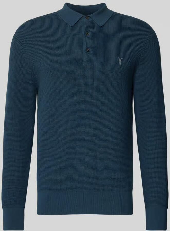 AllSaints Gebreide pullover met polokraag en knoopsluiting