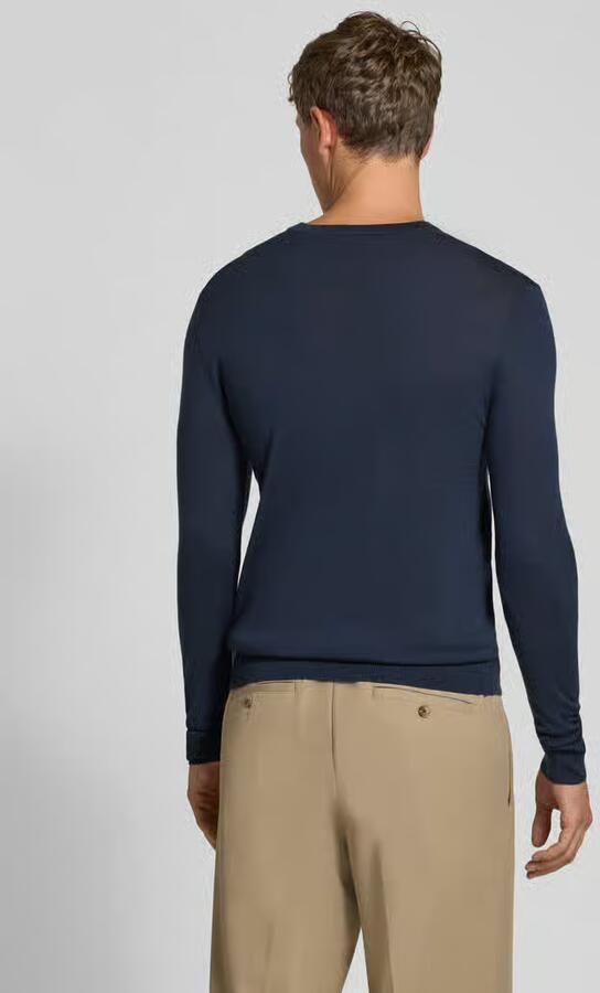 AllSaints Slim fit gebreide pullover van pure wol met labelstitching - Foto 3