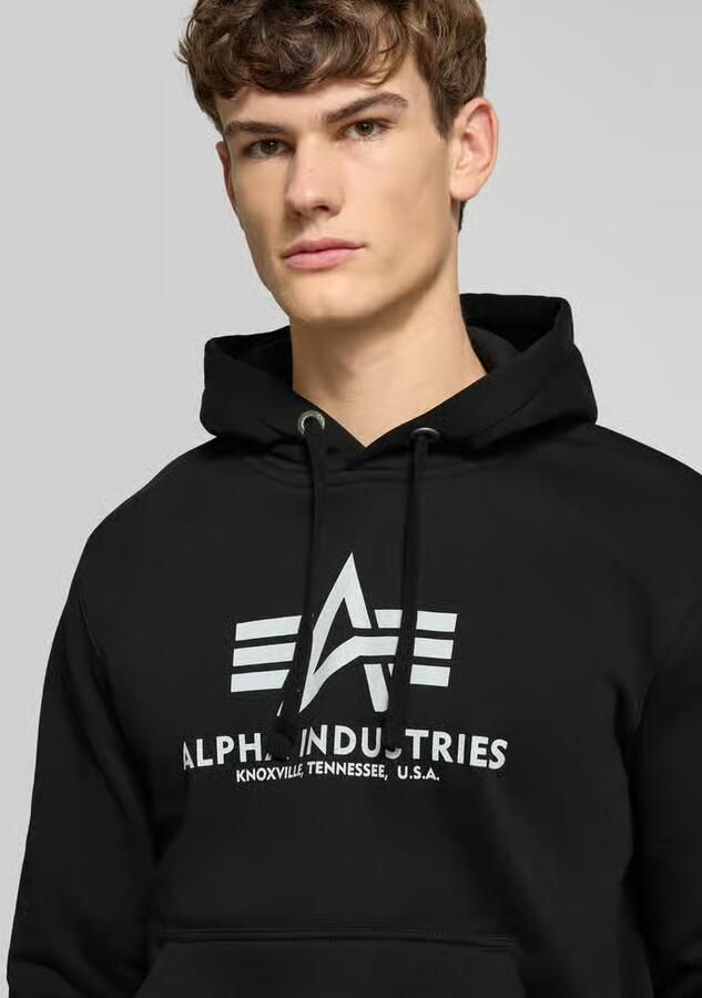 Alpha industries Klassieke Heren Hoodie met Verstelbare Capuchon Black Heren - Foto 2
