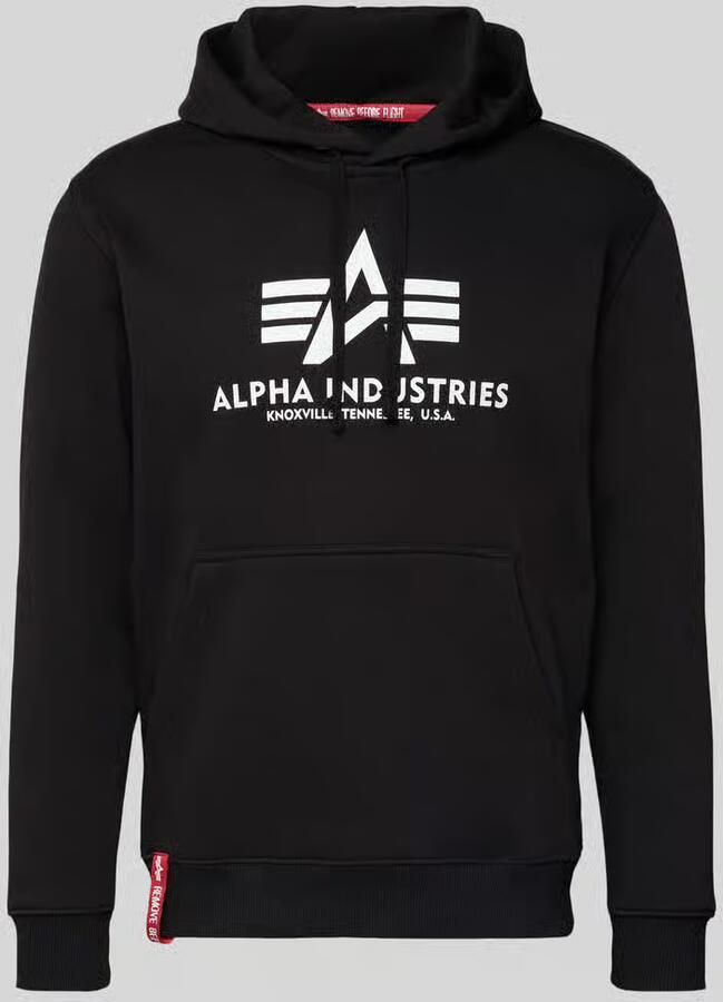 Alpha industries Klassieke Heren Hoodie met Verstelbare Capuchon Black Heren