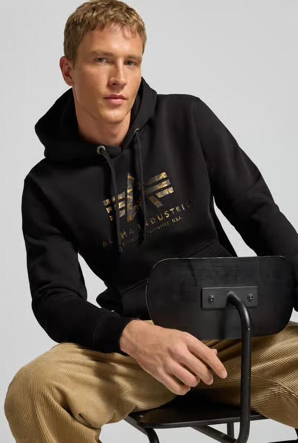 Alpha industries Hoodie met logo en kangoeroezak - Foto 2