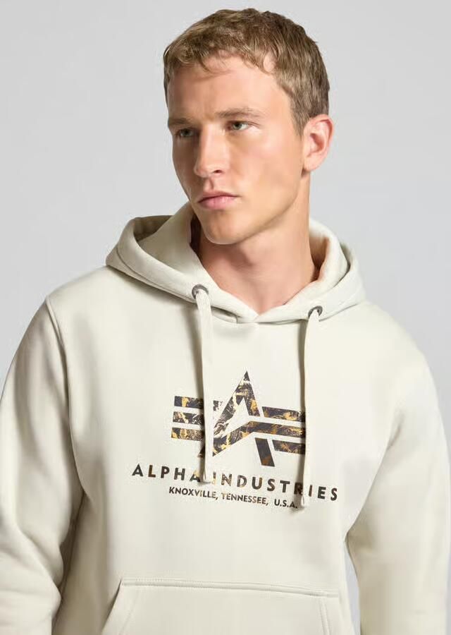 Alpha industries Hoodie met logo en kangoeroezak