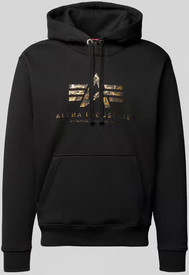 Alpha industries Hoodie met logo en kangoeroezak