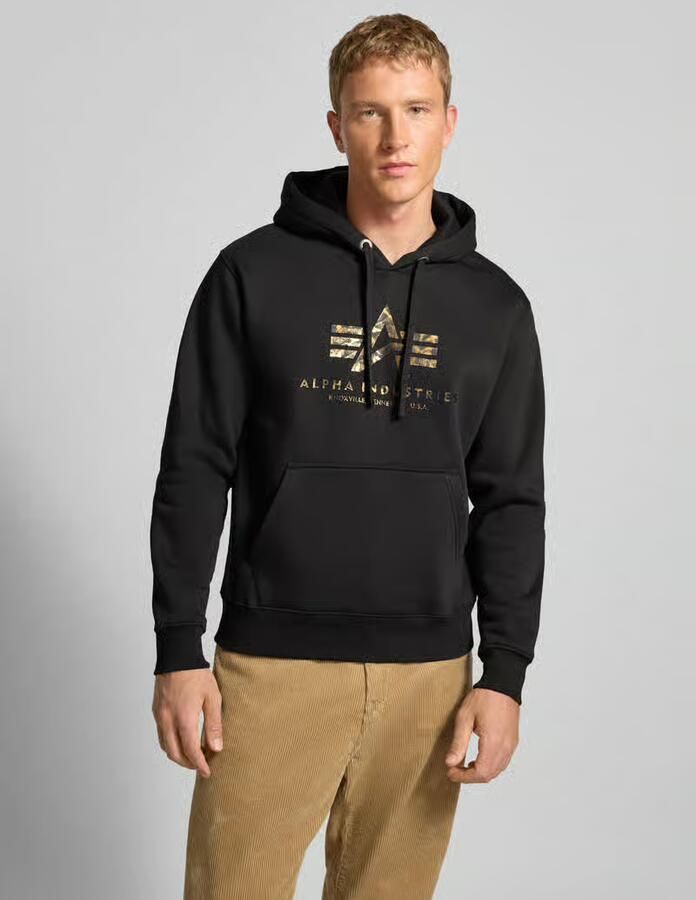 Alpha industries Hoodie met logo en kangoeroezak - Foto 2