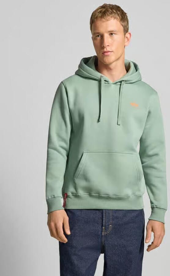 Alpha industries Hoodie met logo en kangoeroezak - Foto 4