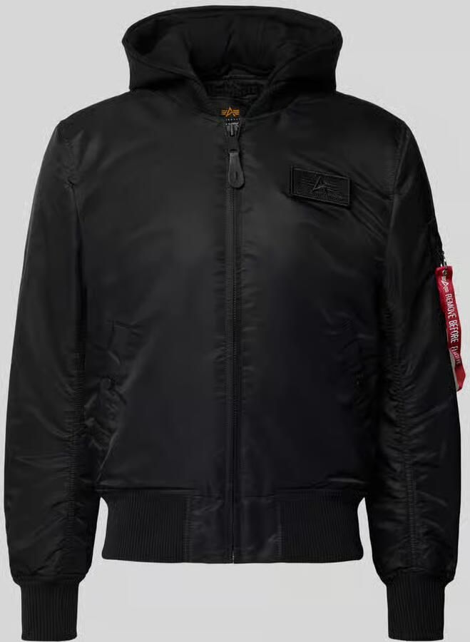 Alpha industries Heren Bomberjack met Afneembare Capuchon Black Heren