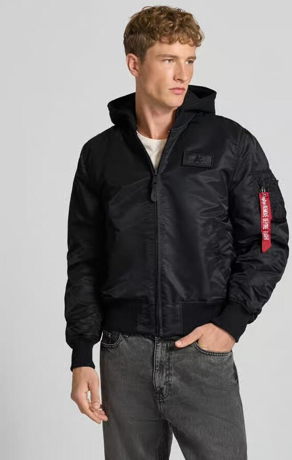 Alpha industries Heren Bomberjack met Afneembare Capuchon Black Heren - Foto 2