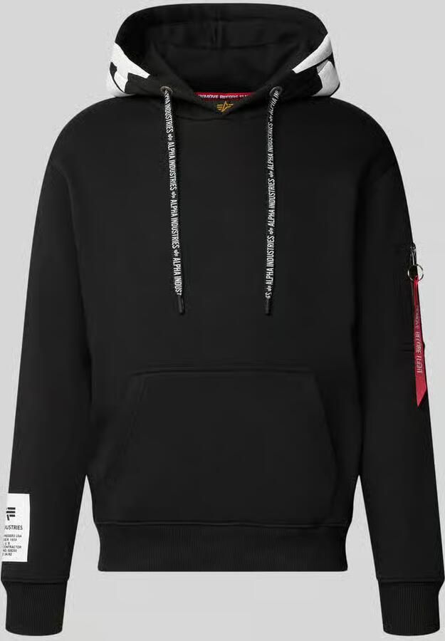Alpha industries Regular fit hoodie van katoenmix met labelpatch