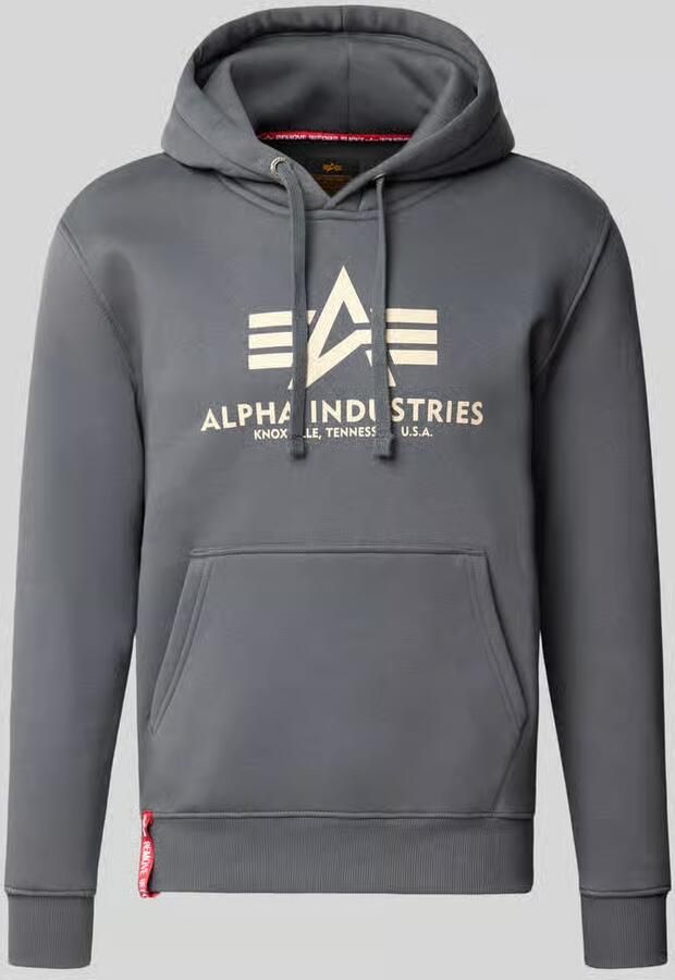 Alpha industries Klassieke Heren Hoodie met Verstelbare Capuchon Gray Heren - Foto 2