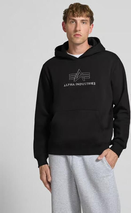 Alpha industries Regular fit hoodie van puur katoen met labeldetail - Foto 3