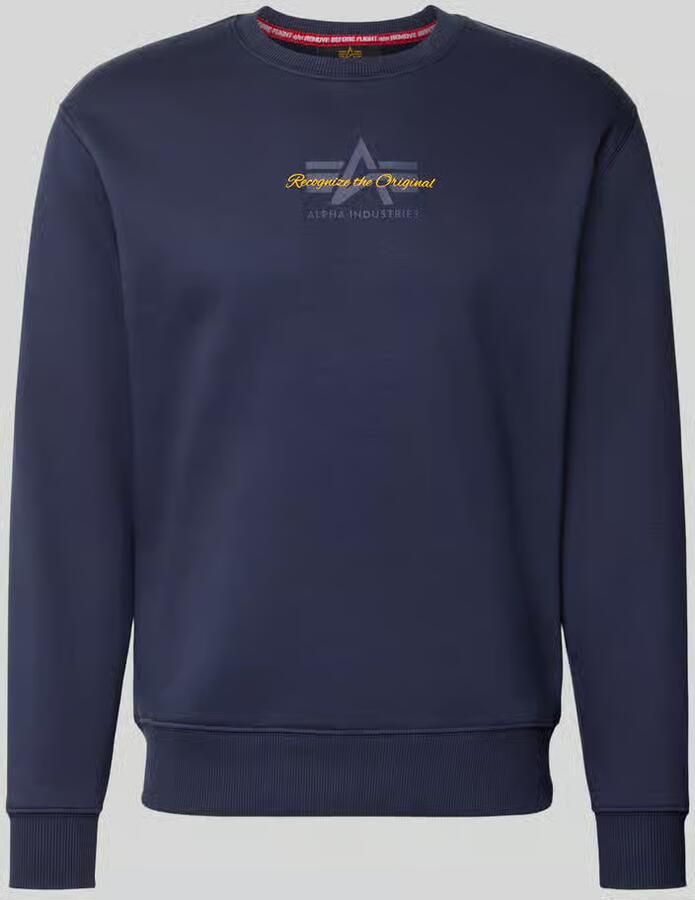 Alpha industries Regular fit sweatshirt van katoenmix met labeldetail