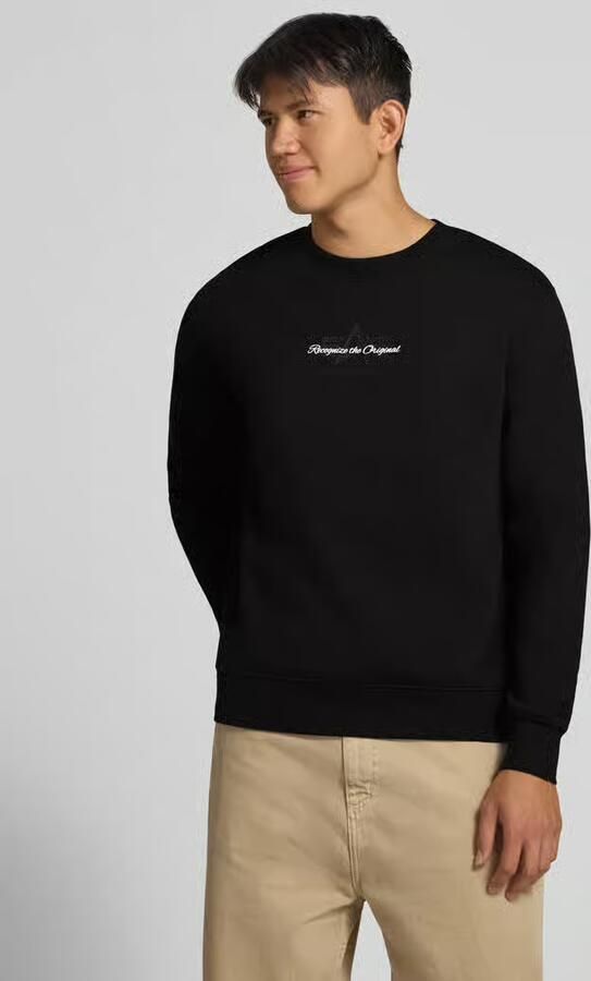 Alpha industries Regular fit sweatshirt van katoenmix met labeldetail - Foto 4