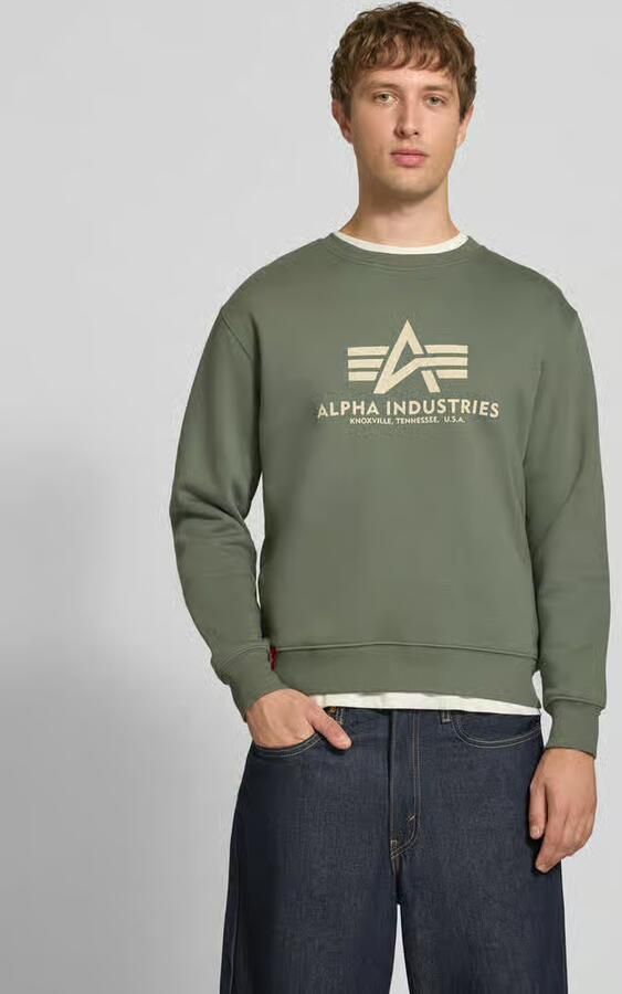 Alpha industries Regular fit sweatshirt van katoenmix met logoprint - Foto 9