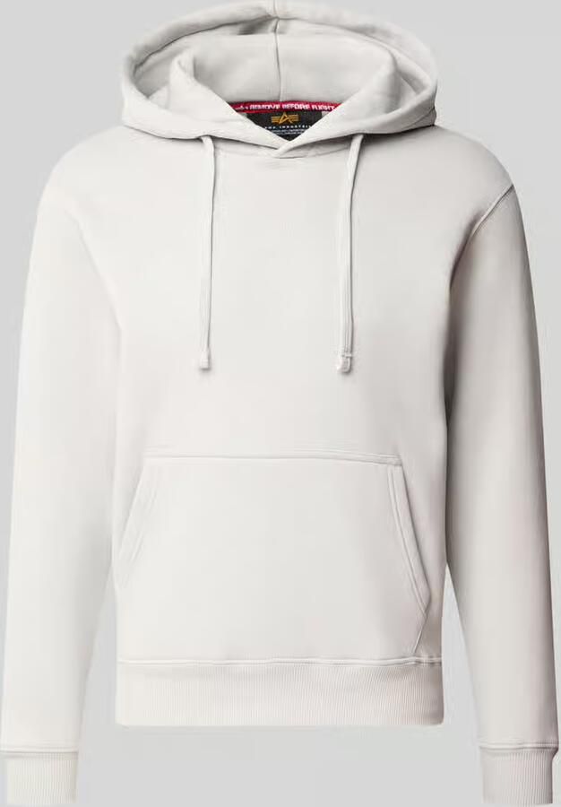 Alpha industries relaxed fit hoodie van katoenmix met labeldetail - Foto 2