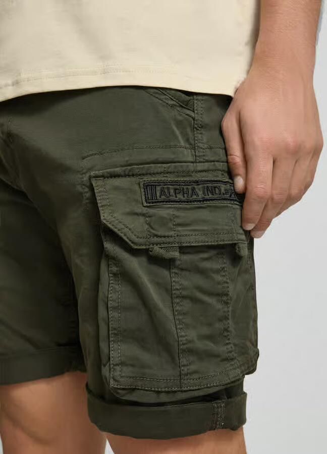 Alpha industries Regular fit korte cargobroek met labelstitching model 'CREW SHORT' - Foto 2