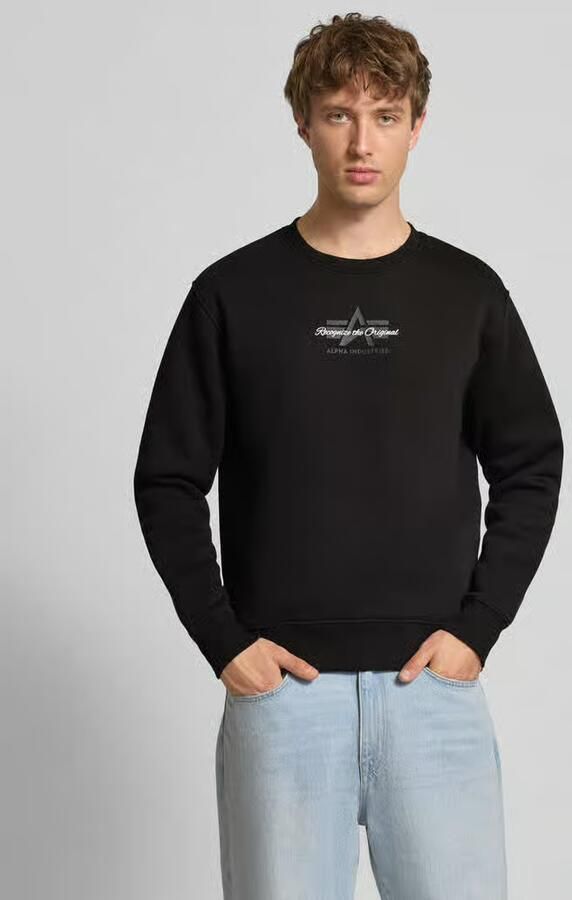 Alpha industries sweatshirt met logo en ronde hals - Foto 2