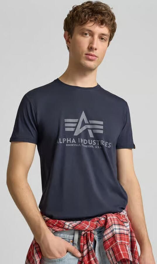 Alpha industries T-shirt met labeldetail model 'BASIC'