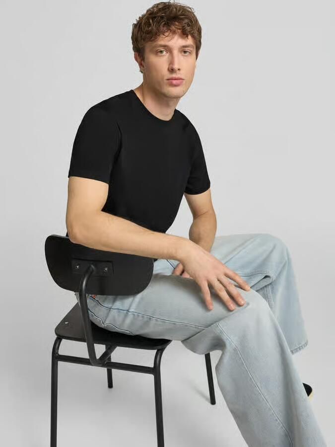 Alpha industries T-shirt met labeldetails en ronde hals