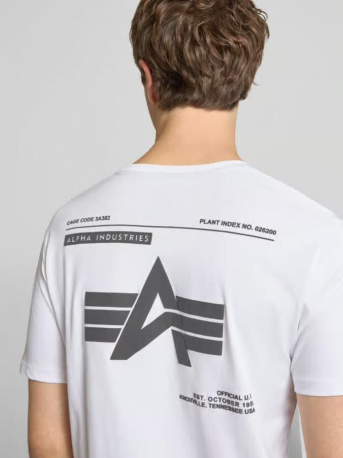 Alpha industries T-shirt met labeldetails en ronde hals - Foto 3