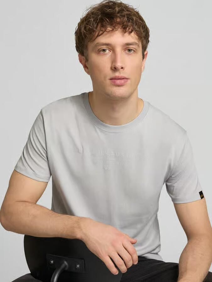 Alpha industries T-shirt met labelprint en ronde hals