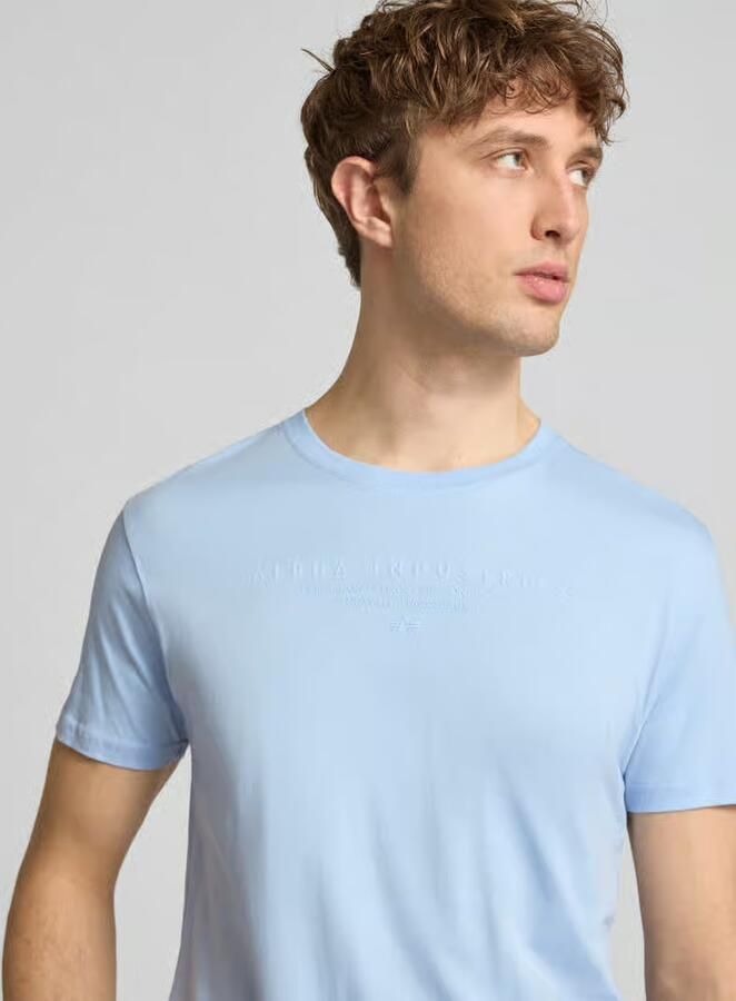Alpha industries T-shirt met labelprint en ronde hals