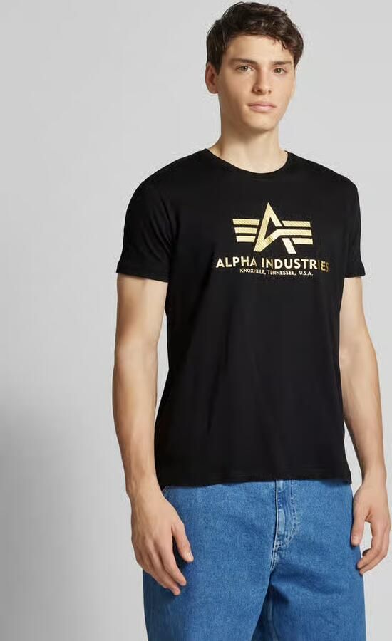 Alpha industries T-shirt met labelprint en ronde hals - Foto 11