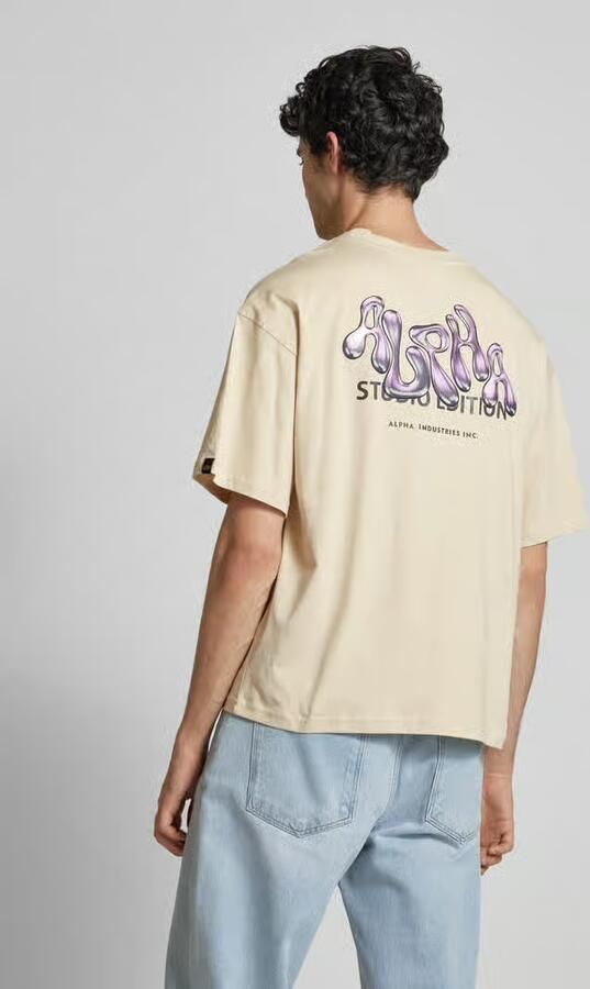 Alpha industries T-shirt met labelprint model 'Studio Edition'
