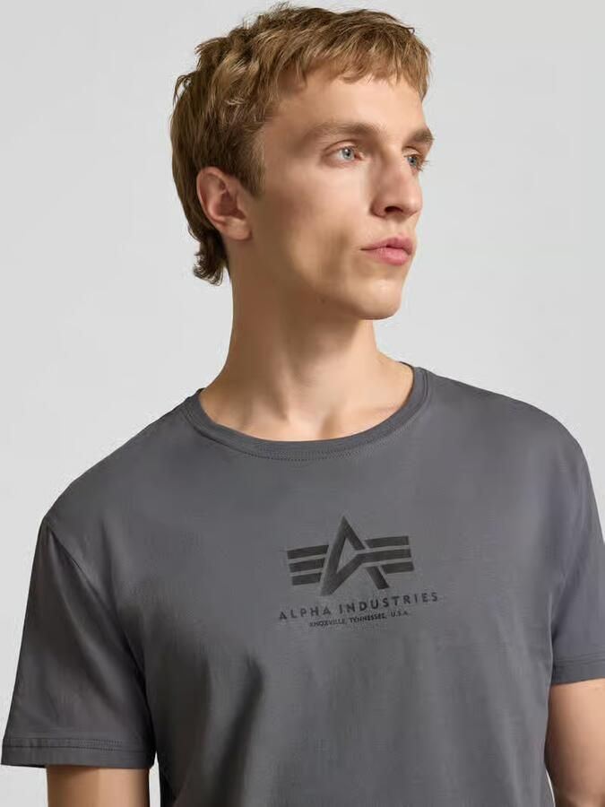 Alpha industries Basic T Ml T-shirts Kleding greyblack black maat: XXL beschikbare maaten:S XXL