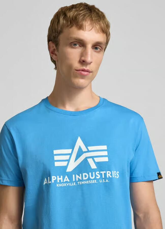 Alpha industries T-shirt met logo en ronde hals