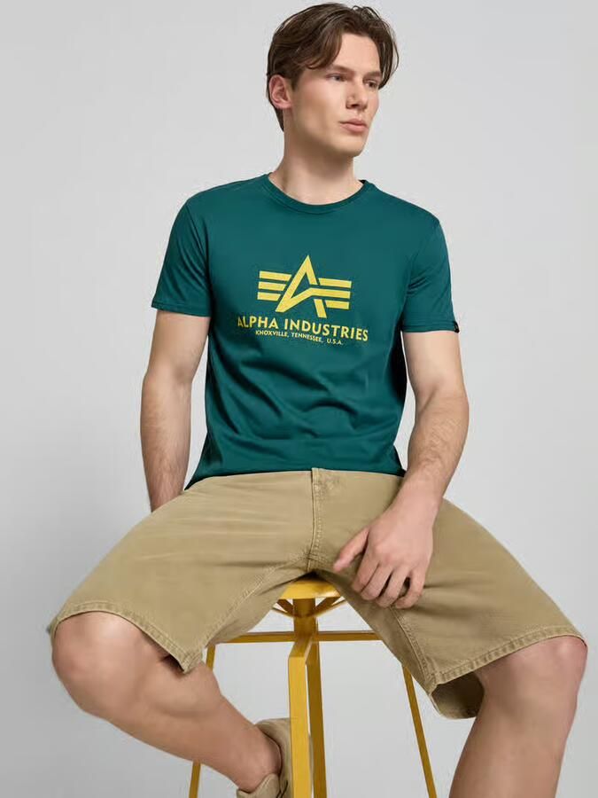 Alpha industries T-shirt met logo en ronde hals