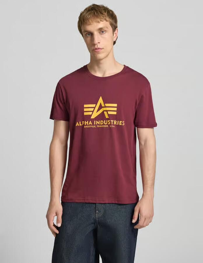 Alpha industries Heren Basic T-shirt Korte Mouw Red Heren - Foto 5