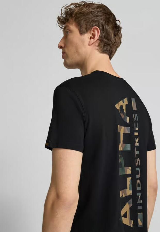 Alpha industries Backprint T Camo Print T-shirts Kleding black woodland camo maat: XXL beschikbare maaten:S M L XXL - Foto 7