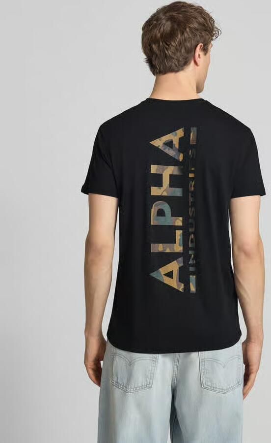 Alpha industries Backprint T Camo Print T-shirts Kleding black woodland camo maat: XXL beschikbare maaten:S M L XXL - Foto 8