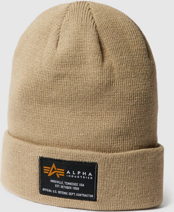 Alpha industries Beanie met labelpatch model 'Crew Beanie'