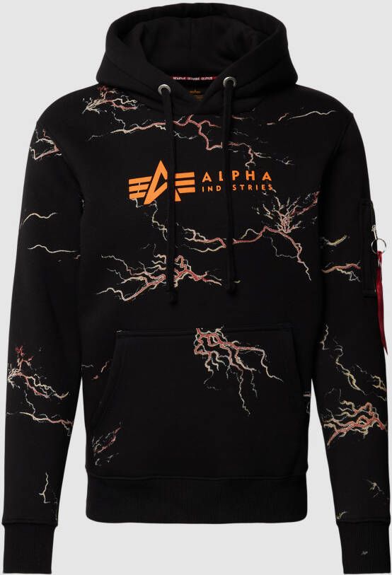Alpha industries Hooded sweatshirt Lightning AOP Zwart Heren