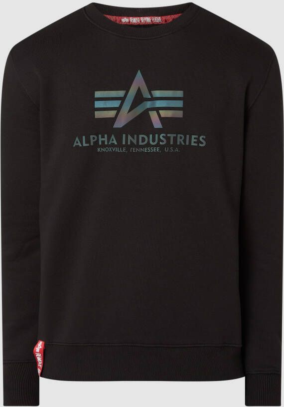 Alpha industries Basic Sweater Rainbow Reflective Print 178302Rr 03 Zwart Heren