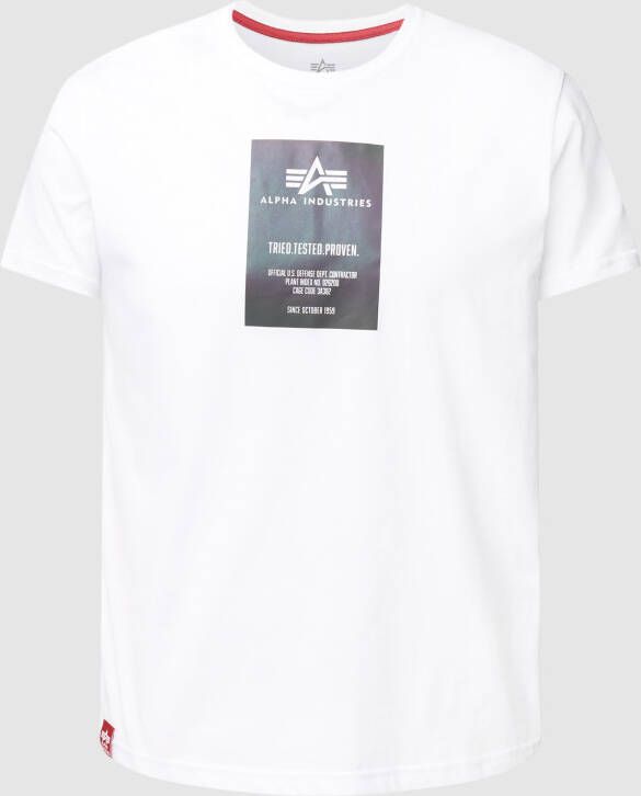alpha industries T-shirt met labelprint model 'Rainbow'