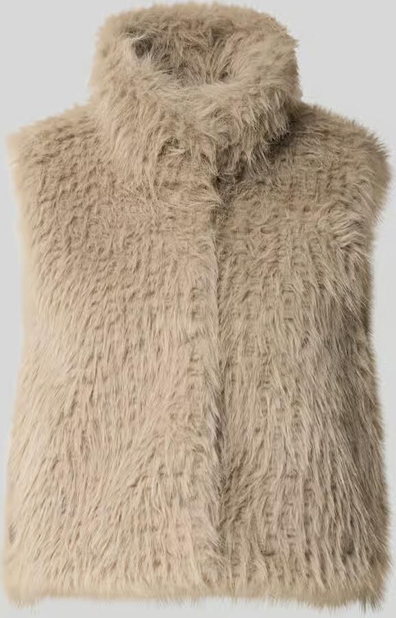 Amber & June Bodywarmer van imitatiebont met opstaande kraag