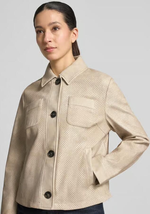 Amber & June regular fit jas in leerlook
