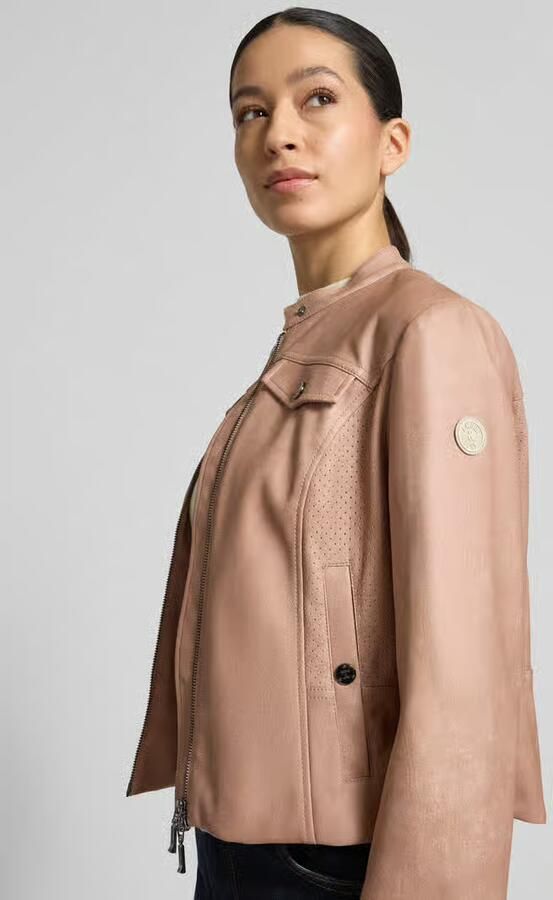 Amber & June slim fit jas in leerlook