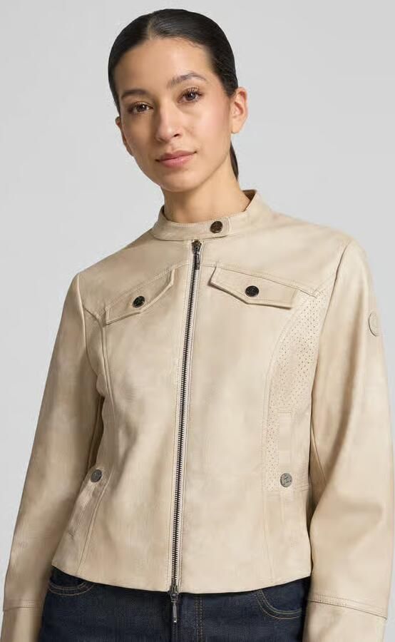 Amber & June slim fit jas in leerlook