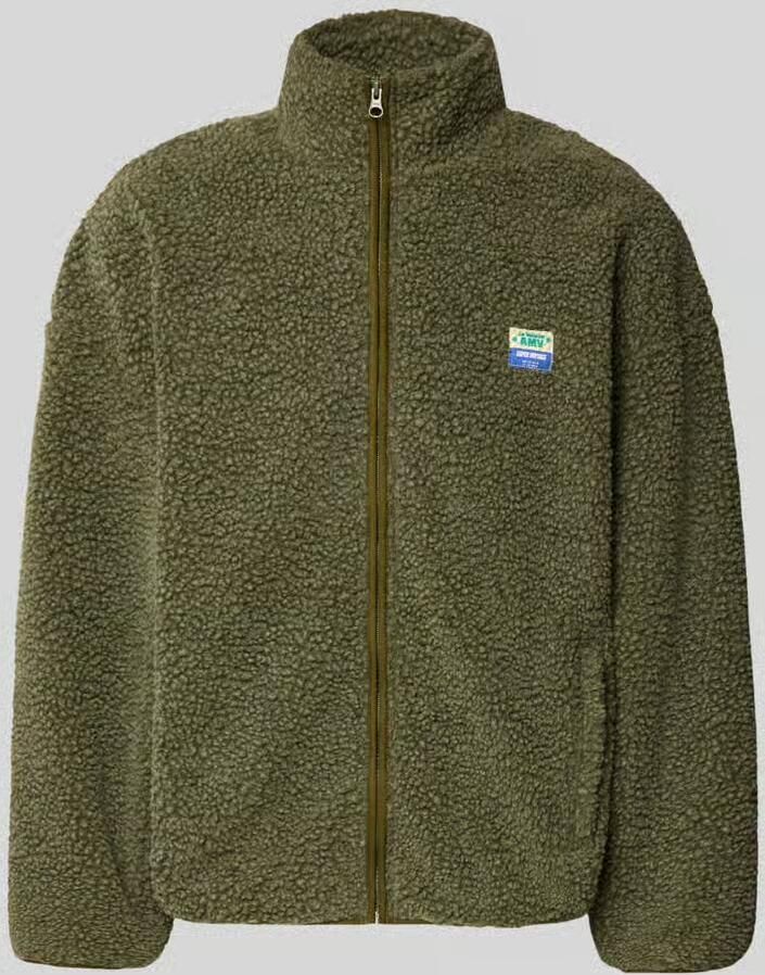 American vintage fleecejack met opstaande kraag en labeldetail model 'HOKTOWN' - Foto 2