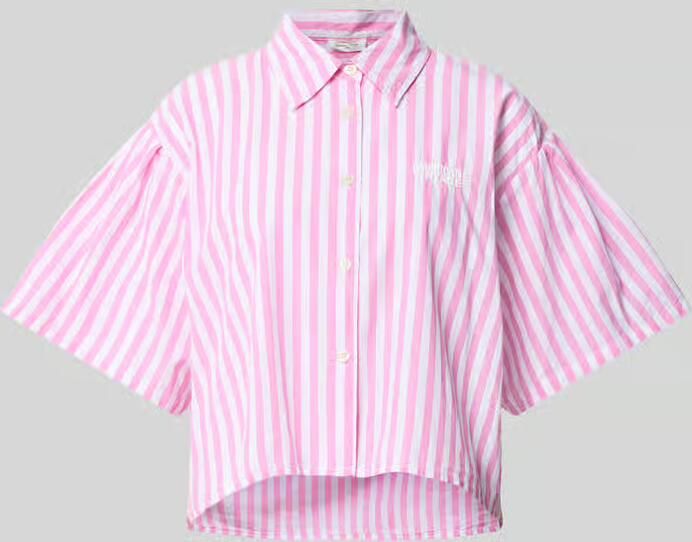 American vintage Kort blouse met labelstitching model 'VEXTOWN'