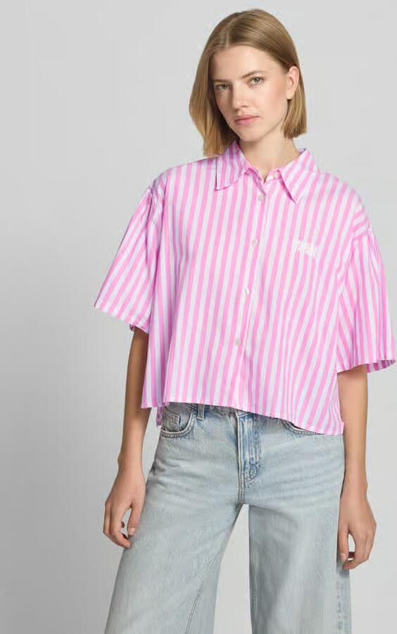 American vintage Kort blouse met labelstitching model 'VEXTOWN' - Foto 3