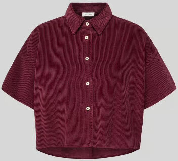 American vintage Korte overhemdblouse met knoopsluiting model 'PADOW'