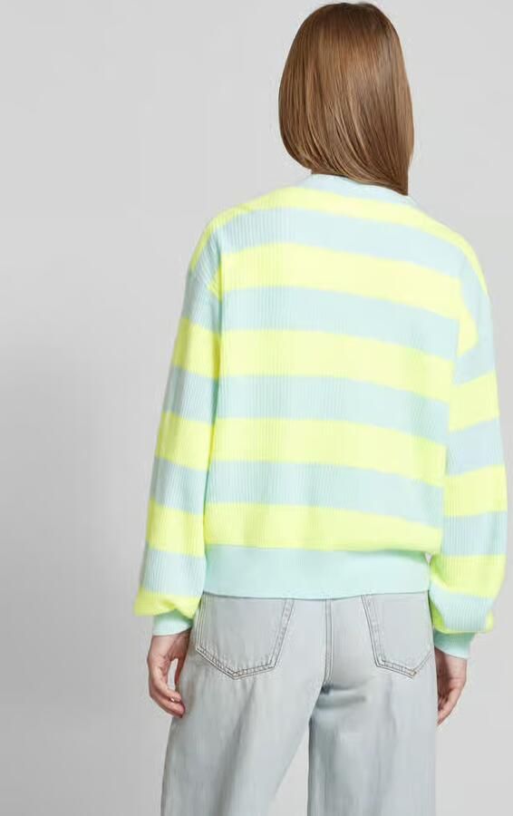 American vintage Oversized gebreid jack in een combinatie van linnen en kasjmier