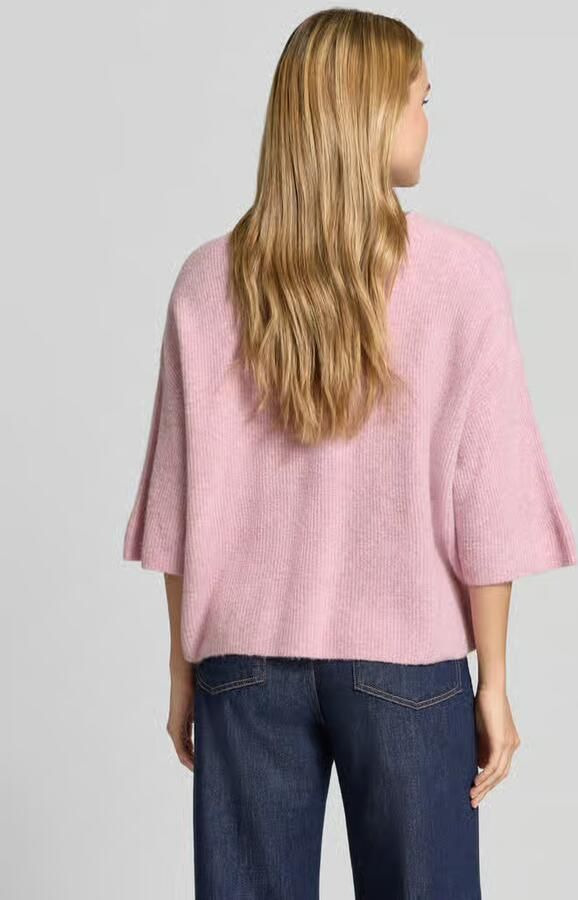 American vintage oversized gebreide pullover met linnenaandeel