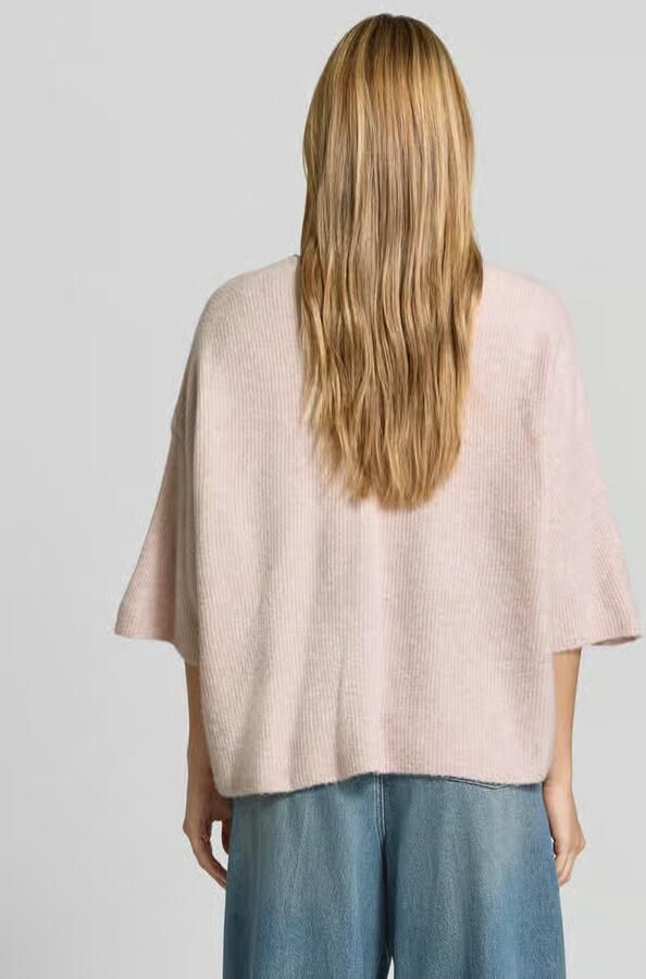 American vintage oversized gebreide pullover met linnenaandeel