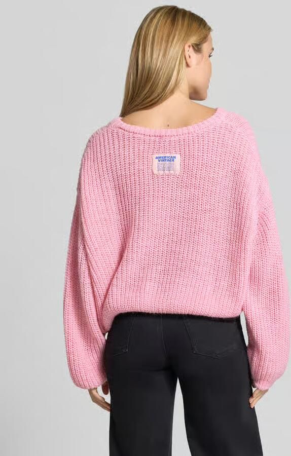 American vintage oversized gebreide pullover van linnenmix